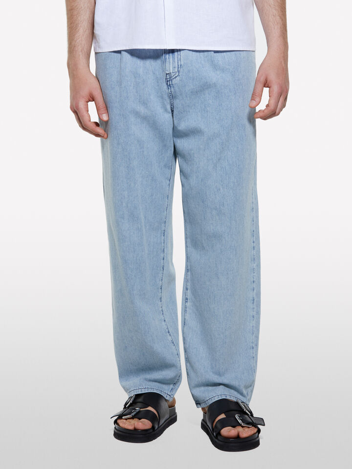Jeans chiaro relaxed fit - jeans larghi da uomo - Azzurro | Sisley image number 4
